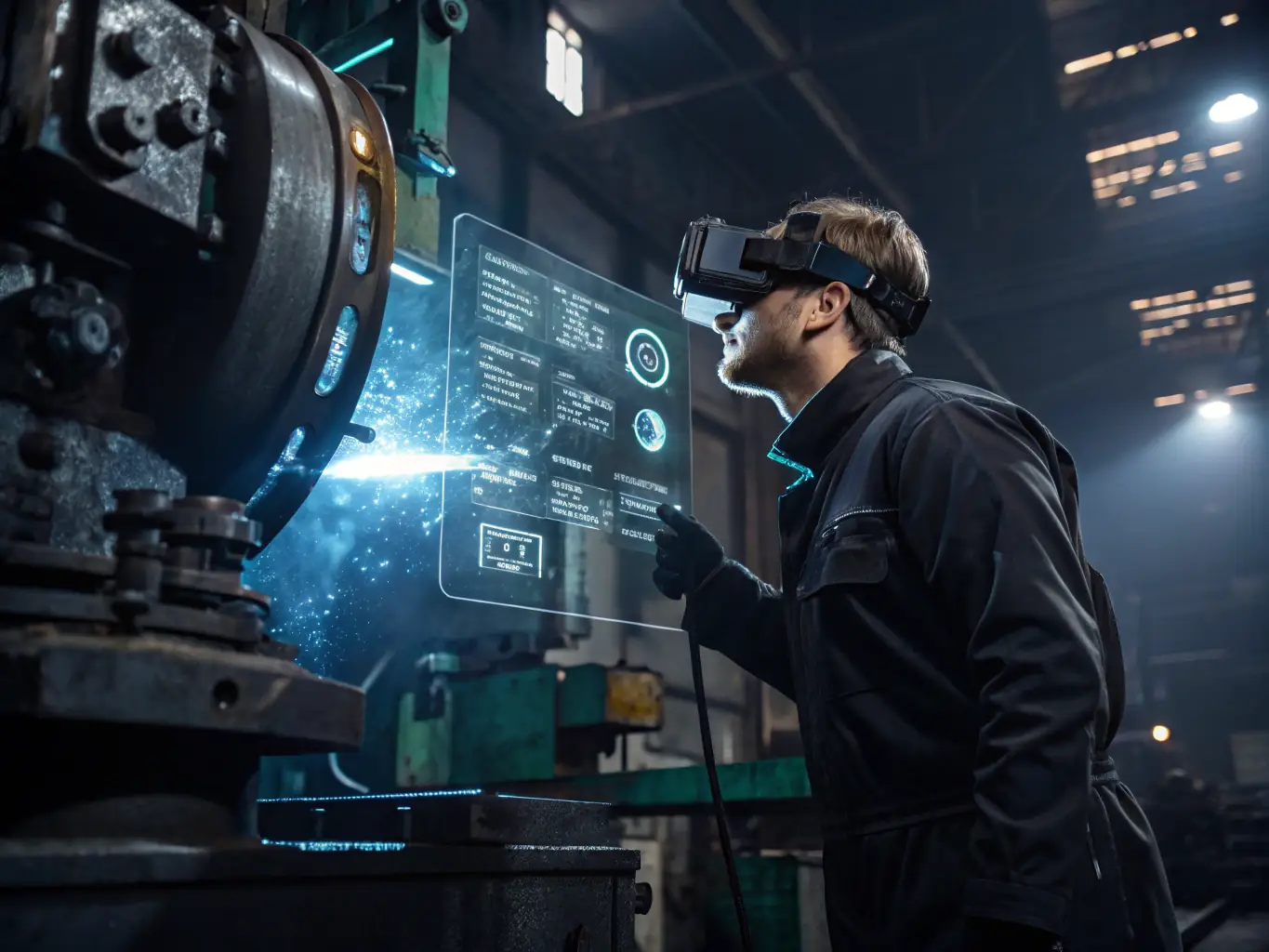 A Commonwealth Robotics technician performing routine maintenance on a 6-axis robotic arm in an industrial setting, highlighting the importance of regular upkeep for optimal performance.